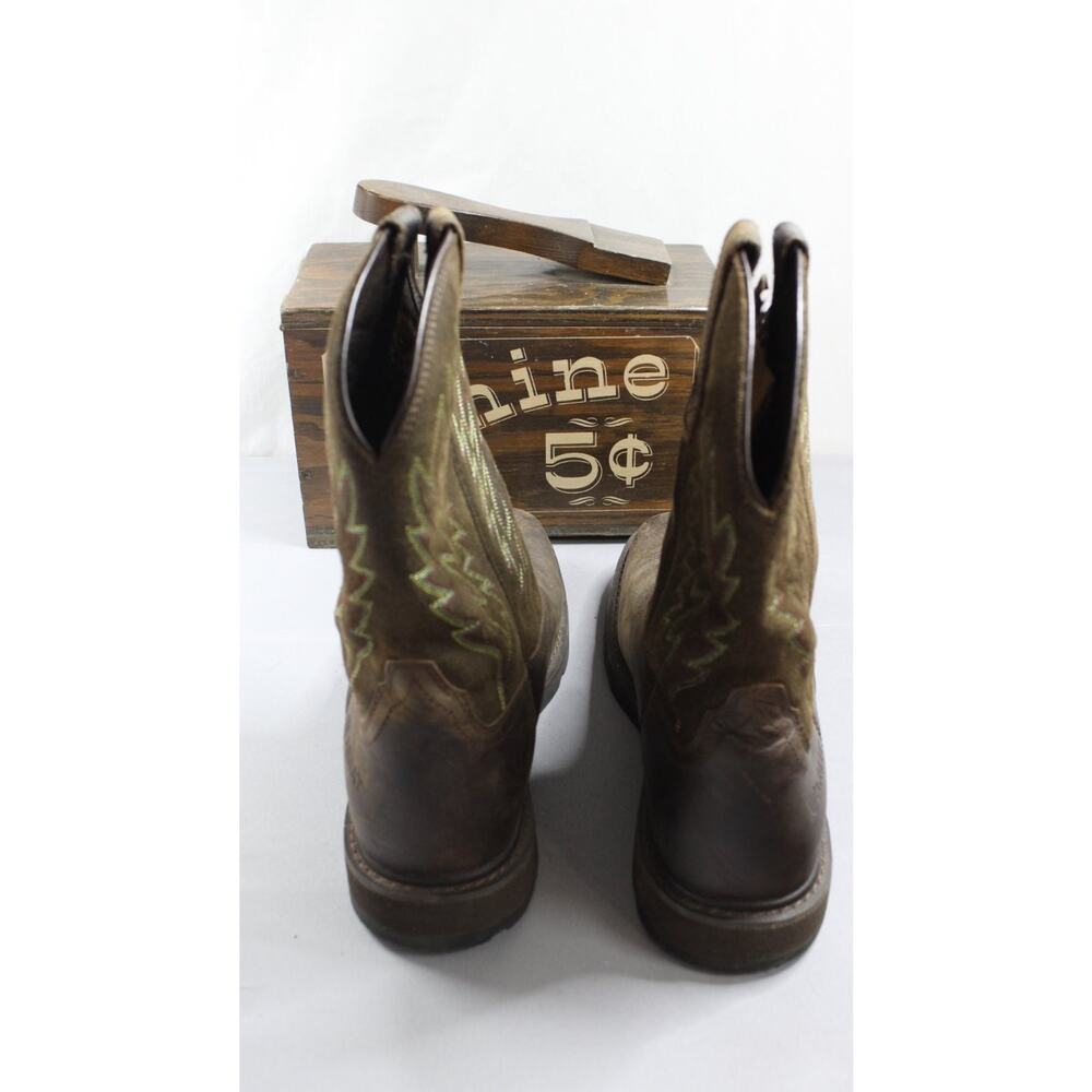 Ariat Work Hog Mens Size 11 Brown Western Boots Square Toe Profile leather - Picture 6 of 9